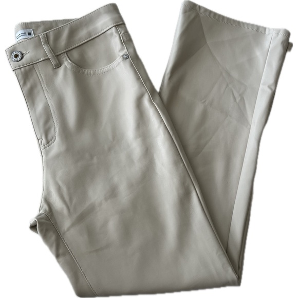 Zara Faux Leather Cream Pants size 4 - Picture 1 of 4